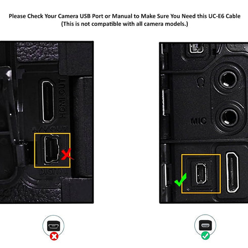 LSYRIA UC-E6 UC-E16 UC-E17 15, 4.5ft USB Picture Transfer Charge Cable with USB-C Connector Suitable for Select Nikon