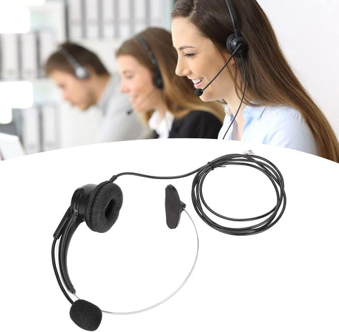 RJ9 Earphone, Ultra Lightweight Noise Cancelling Phone Headsets, 150 Ohm Speaker for Office Landline Phone