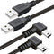 2-Pack 6ft Mini USB Cable 90 Degree for Garmin Nuvi, Canon DSLR, Dash Cam, SatNav, Camcorders - Right Angle Charger