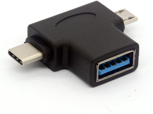 2in1 Micro USB 3.0 and 2.0 Type C OTG Adapter, USB-C Male to USB-A 3.0 Female Converter for Android Devices