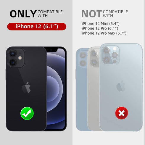 WIFORT Magnetic Waterproof Case for iPhone 12 - Certified Water Proof & Military Protection with Built-in Screen