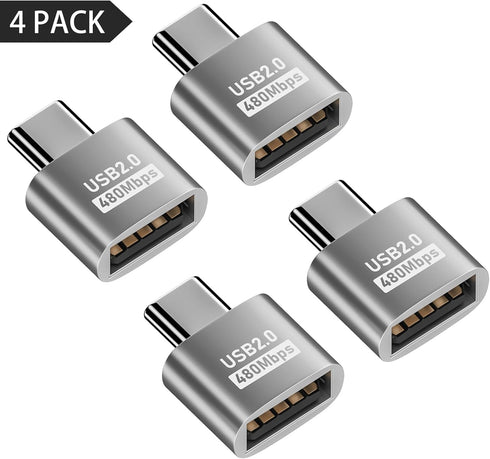 Duttek USB2.0 to USB C Adapter, Type C Male to USB 2.0 Type A Female Extension Connector for Phone, Laptop, USB Keyboard