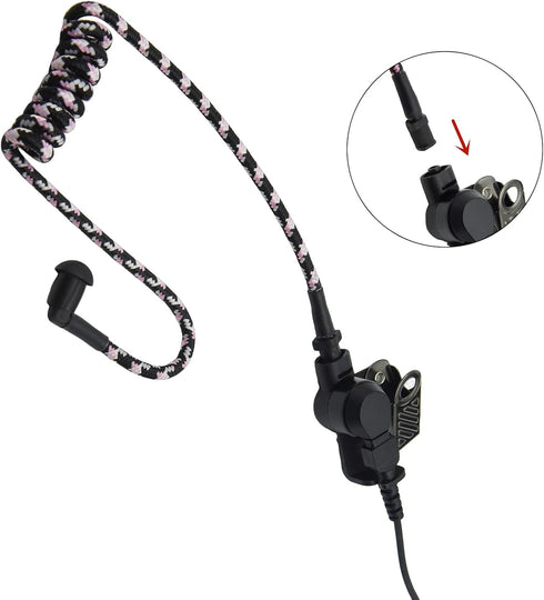 Replacement Braided Nylon Surveillance Acoustic Coil Tube for Radio Earpiece, Moisture Resistant Fiber Mesh Colorful