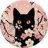 Cat Aesthetic Flower Floral Cherry Blossom Cat Pink Kawaii PopSockets Standard PopGrip