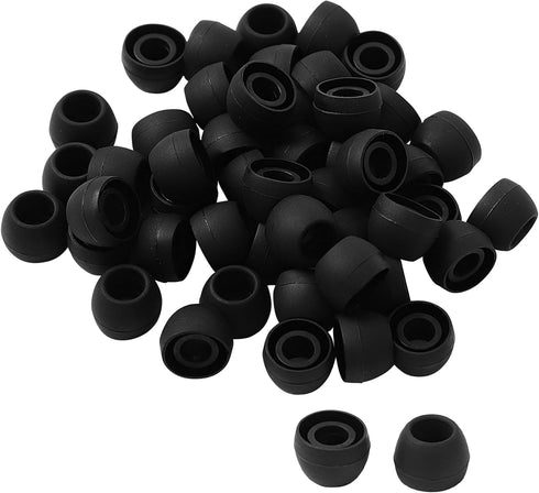 uxcell 50 Pcs Black Soft Silicone Earbud Tips, 10x8mm, 5mm Inner Hole, Compatible with Most In-Ear Headsets.