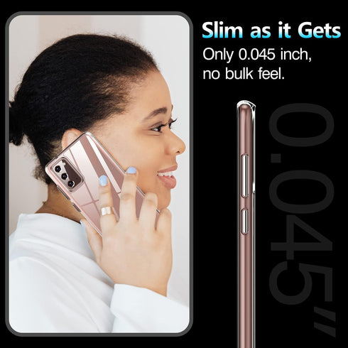 Rayboen Crystal Clear Case for Samsung Galaxy Note 20, Shockproof Protective Slim Fit Cover with Transparent Hard Back