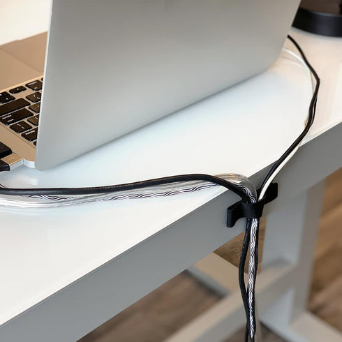 Cable Clams by Wrap-It Storage, 3" Black Cord Organizer for Appliances Strips, Adhesive for Office Organization