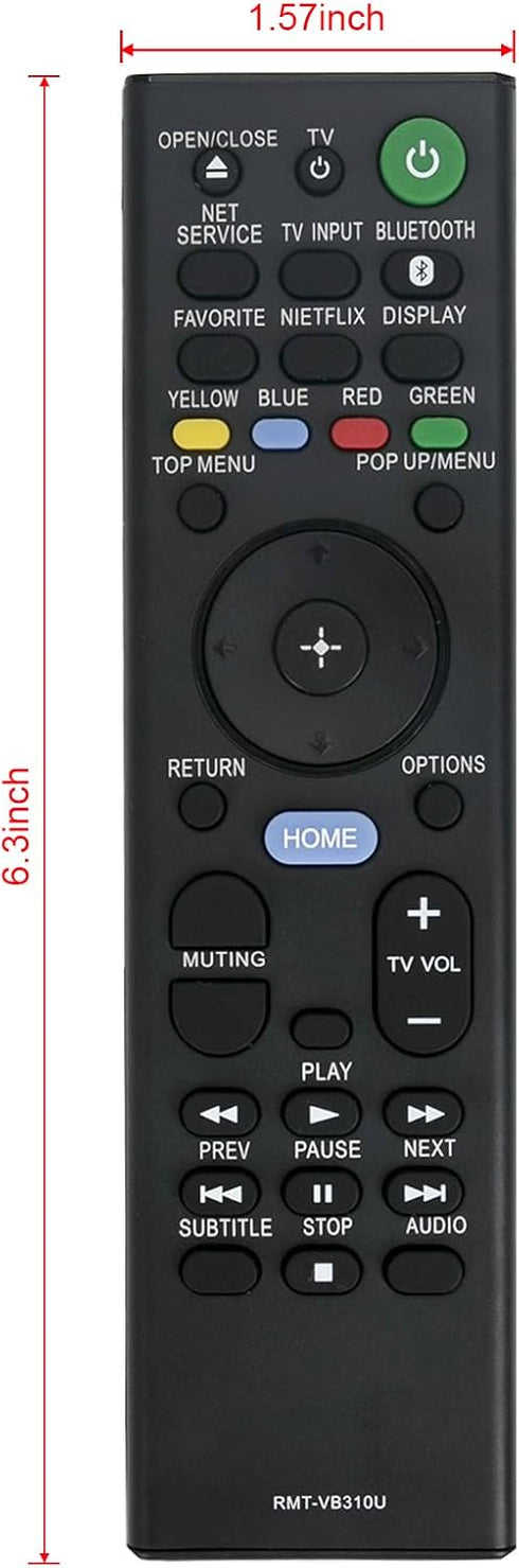 New RMT-VB310U Remote for Sony Blu-Ray DVD Player UBP-X800, UBP-UX80, UBP-X1000ES, Sub RMT-VB310E