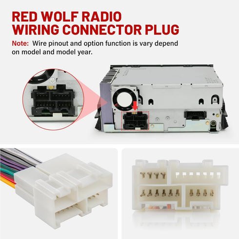 1989-2002 RED WOLF Radio Wiring Harness with Antenna Adapter Plug for Chevy GMC Buick Cadillac Aftermarket Stereo