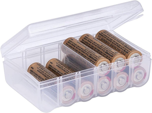 Dial Industries AA Battery Storage Box (B328FN), Clear, Holds 12 AA Batteries