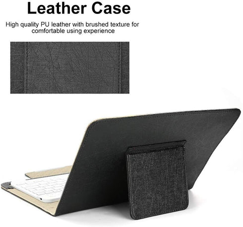 EBTOOLS Bluetooth Keyboard Case, PU Leather Waterproof Cover + Keyboard with Stand for 9.7 to 10.1 inch Tablets