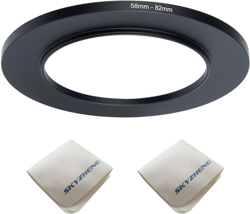 58mm to 82mm Camera Lens Adapter, Step Up Ring Adapter for All Brands of UV ND CPL, 2 Pack