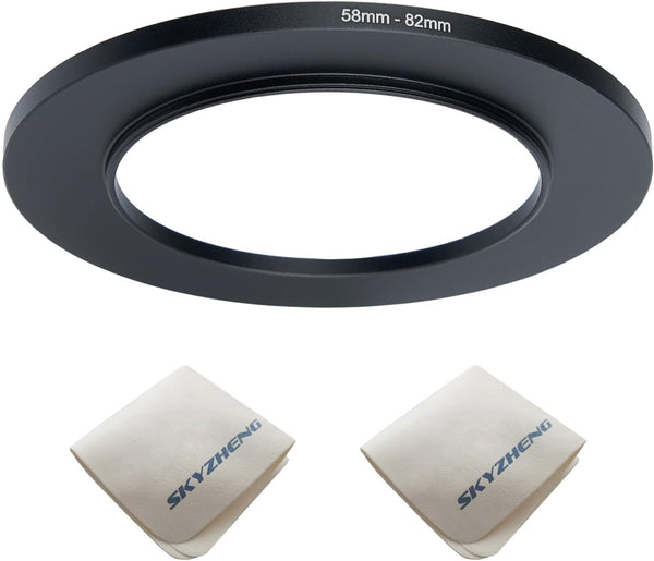 58mm to 82mm Camera Lens Adapter, Step Up Ring Adapter for All Brands of UV ND CPL, 2 Pack