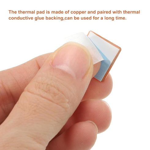 MECCANIXITY Heatsink Copper Sheet Shim, 0.3mm Thickness 20 x 20mm Pads with Thermal Conductive Adhesive Tapes