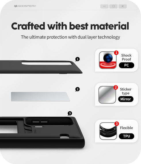 GOOSPERY Magnetic Door Bumper for Galaxy S24 Ultra Case, Card Holder Wallet with Auto Closing Protective Cover