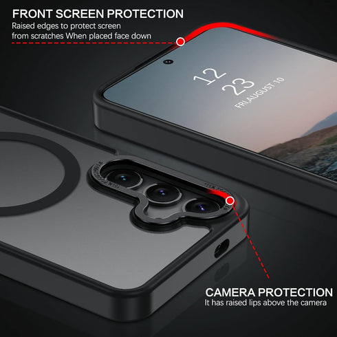 BENTOBEN Samsung Galaxy S24 Plus Case, 6.7" - Slim, Shockproof, Anti-Yellow, Matte Black, Compatible with MagSafe.