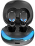 TALK WORKS True Wireless Earbuds, Gaming Headphones with BT 5.0, Noise Cancellation, USB-C Charging Cable (Black)