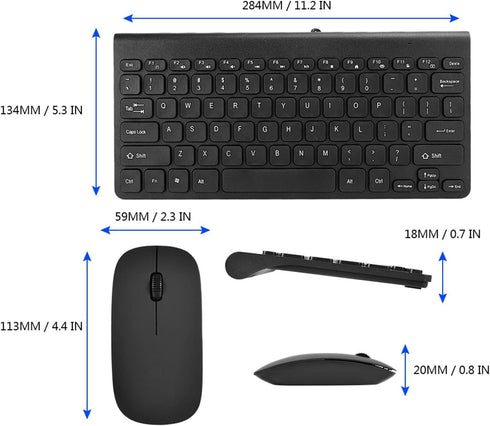 Wired Keyboard and Mouse, Ultra-Thin USB Keyboard Optical Mouse Combo Set with Number Pad for Laptop, PC, Desktop