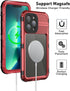 WIFORT Waterproof Case for iPhone 13 Pro, Metal Rugged Full Body Shockproof Aluminum Cover with Built-in Screen
