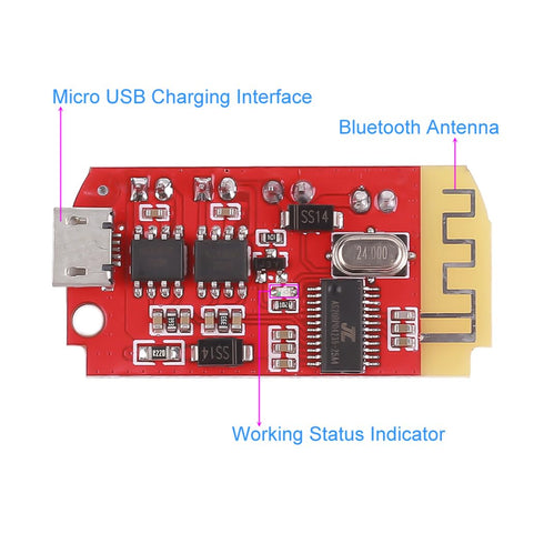 HiLetgo 2pcs CT14 Stereo Bluetooth Amplifier Board, 5V AMP F Class 5W+5W Module with Charging Port for Speaker DIY