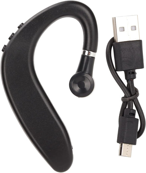 ASHATA Bluetooth 5.2 Headset, Hands Free Ear Hook Wireless Headphone, Waterproof Ultralight for Sport Driving
