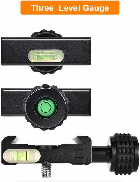 UTEBIT 50mm Arca Swiss Quick Release Plate, Aluminum QR Clamp Adapter with 3/8"&1/4" Screw Hole, Built-in Bubble Level