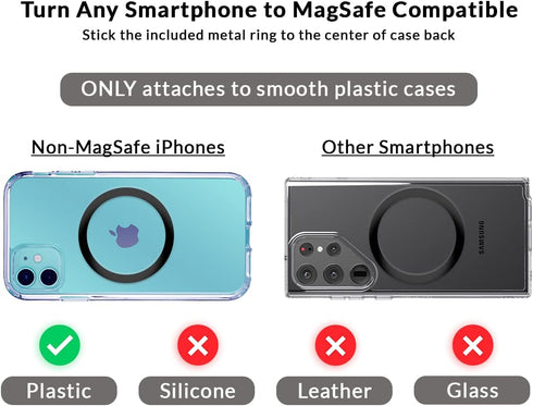 Afterplug Magnetic Wall Mount Sticker, Strong Adhesive Holder for iPhone 14/13/12 Series and AirPods Pro 2 (1 Pack,