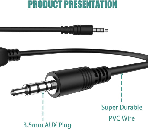USB to Aux Audio Adapter, 3.5mm Male to USB Female for Car Music with U-Disk, 2 Pack, Requires Audio Decoding