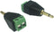 CERRXIAN 3.5mm TS Mono Male to 2 Pin Screw Terminal Female AUX Headphone Replacement Adapter (2-Pack)