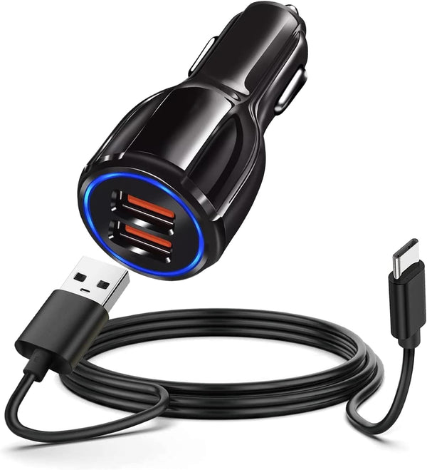USB Car Charger, Fast Charge Adapter for Moto G Power/G Stylus 2022 2020 2021, Type C Charging Cable Cord