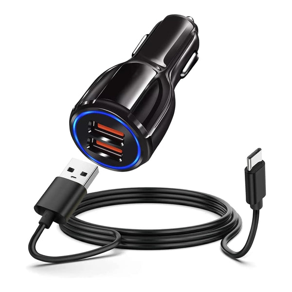 Fast Car Charger & 5ft USB Type C Charging Cable for TCL Flip Pro 10L 20 SE 30, Cricket Influence Icon 2/3, ATT Calypso