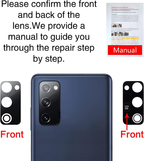 2PCS Galaxy S20 FE Back Rear Camera Lens Glass Replacement, ASDAWN for Samsung Galaxy