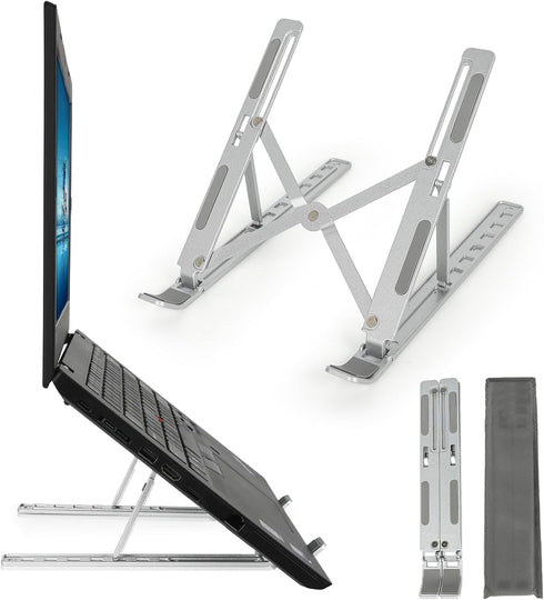Laptop Stand, 7 Angles Adjustable Holder Riser for 10-18” Laptops, Aluminum Ergonomic Portable Desktop Holder