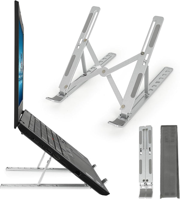 Laptop Stand, 7 Angles Adjustable Holder Riser for 10-18” Laptops, Aluminum Ergonomic Portable Desktop Holder