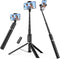 SYNCWIRE 55" Selfie Stick Tripod, Extendable Aluminum Phone Tripod with Bluetooth Remote, Compatible with Smartphones