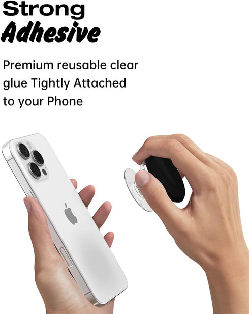 Svanove Silicone Adhesive Phone Grip Holder, Cute Collapsible Stick on Cell Phone Grips Stand Kickstand for iPhone