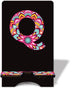 bxtala Personalized Initial Wooden Cell Phone Stand - Cell Phone Stand for Desk