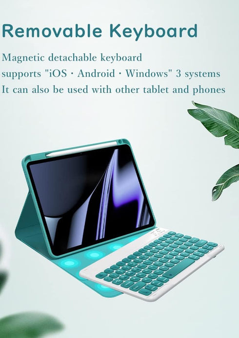 Keyboard Case for iPad 10th Generation 2022, 10.9 Inch with Bluetooth Concave Key Magnetic Detachable Cover