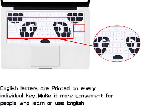 HRH Silicone Keyboard Cover Skin for MacBook Air 13, MacBook Pro 13/15/17, USA Layout, Kung Fu Panda