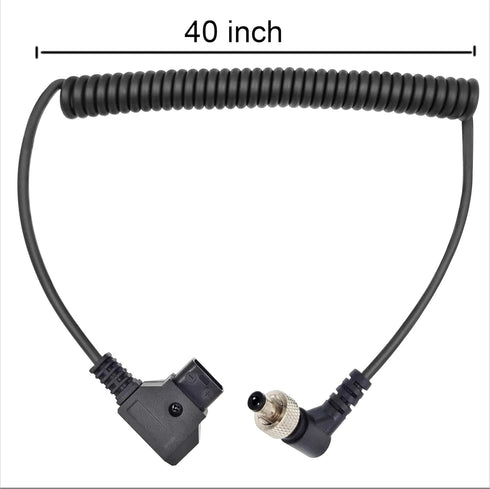 LSYRIA 5.5 2.1mm PIX-E7 PIX-E5 7 400s, 40inch D-Tap to Locking DC Monitor Power Cable, Right Angle Cable Suitable