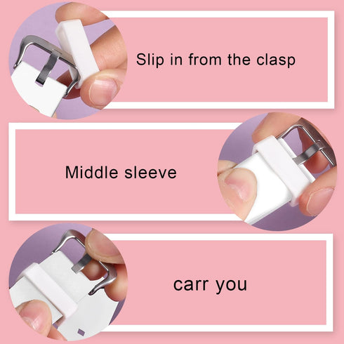 SAVITA 6pcs 20mm Watch Strap Holder Loop, Silicone Watch Band Wristband Keeper Replacement Fastener Rings for Smartwatch