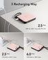 VRURC 22.5W 10000mAh Pack 17 16 S26 S25 Pink(1 Pack) Portable Charger for iPhone Built-in Cables, USB C Fast Charging