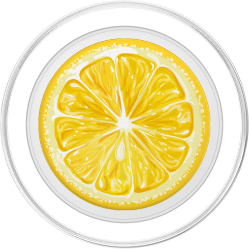 PopSockets PopGrip for MagSafe, Yellow Lemon Pattern Slice for Boys Girls Lemon Print Black