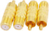 F Female to RCA Male, 4-Pack Gold Plated Aux Audio Adapter for Coax Coaxial Cable Connector for Audio Video Systems