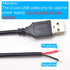 20AWG USB Pigtail Cable 2M/6.5FT, 2PCS USB 2.0 Male Plug, 5V 5A Black Wire with 2-Position Spring Connector.