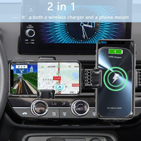 Wireless Car Charger for Honda Civic 2024-2022, Customized Wireless Charger Pad with Auto-Clamping, 15W Qi Fast Charging
