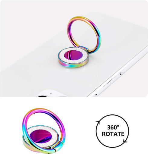 Rainbow Glitter Bling Bling Phone Ring Holder - Iridescent Sparkle Kickstand for Almost All Phones