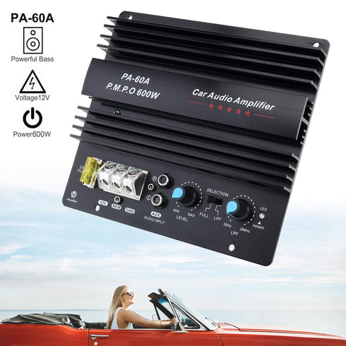 DriSentri 12V 600W Subwoofer Board Bass Module High Power Mono Channel Car Audio Amplifier Board, Powerful Bass Car