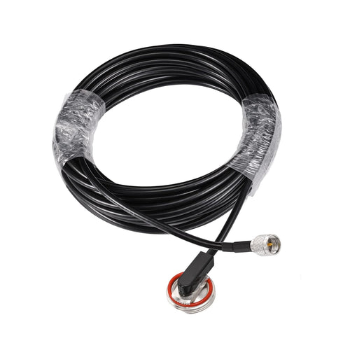 Eightwood NMO 3/4 Inch Mount to Mini-UHF Male Extension Cable | RG58 16.4 Feet for Two-Way Radio