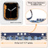 fastgo Leather Bracelet Band Compatible with Apple Watch 38mm 40mm 41mm, Dressy Elastic Beaded Jewelry Strap (Blue)